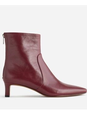 Madewell The Dimes Kitten-Heel Boot Red Leather
